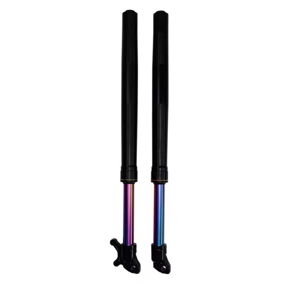 Upgraded Tuttio oil slick forks.